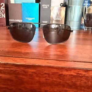 Prada SPS 55N Black Sunglasses Red Stripe Logo Made in Italy